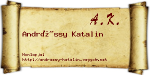 Andrássy Katalin névjegykártya